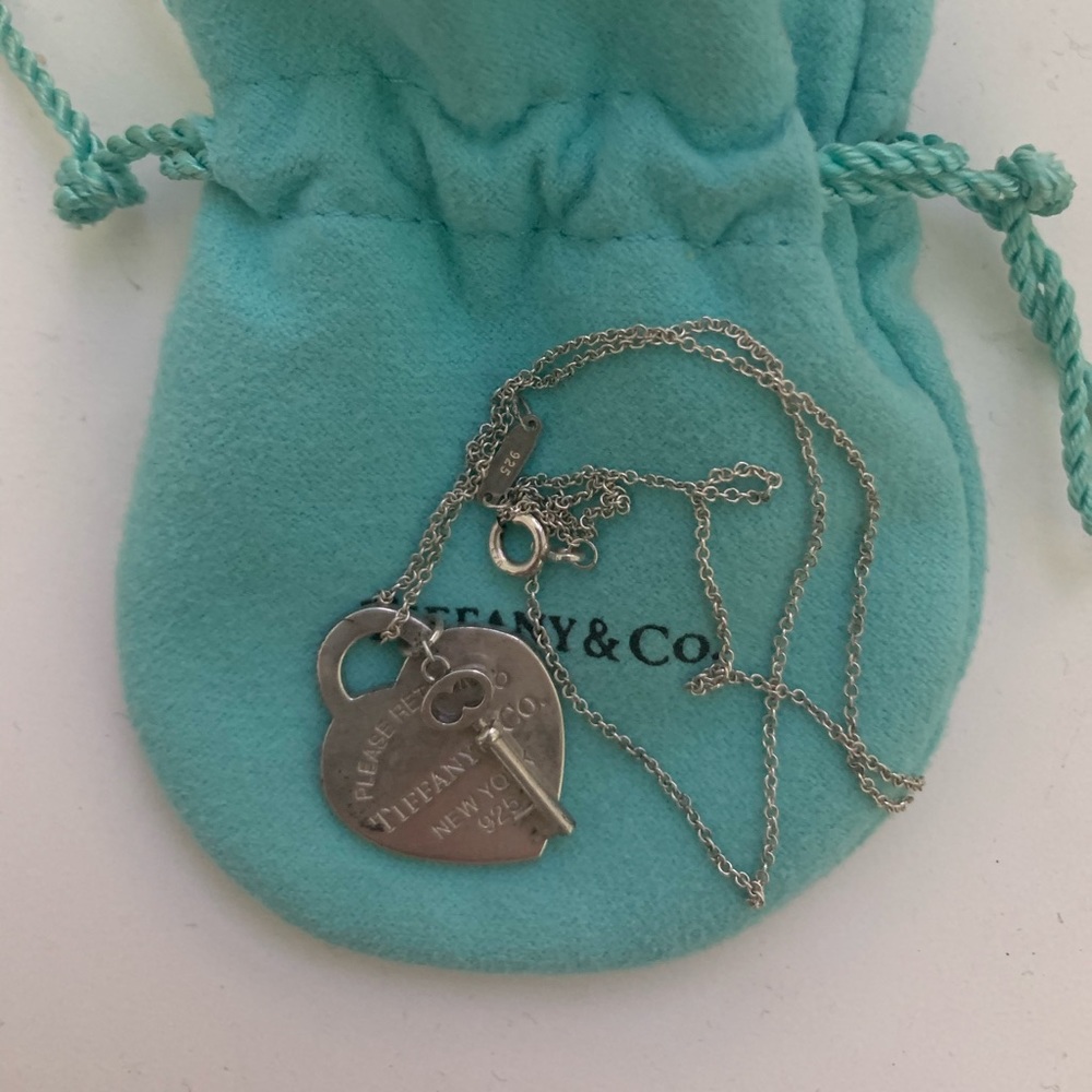 Tiffany & Co. heart lock silver necklace